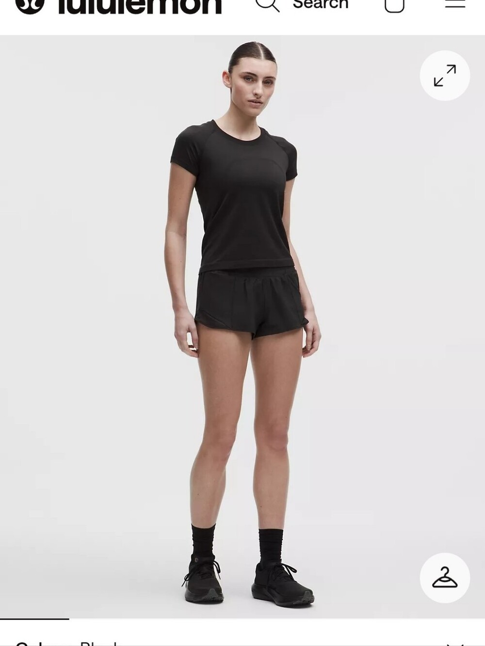 lululemon Athletica Hotty Hot Women's Black Lightweight Shorts Size 10
